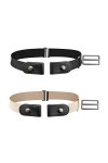 Ceintures Sans Boucle,2 Pièces Femme&Homme élastiques Ceintures Invisible Ajustable pour Jeans Pantalons Élégant Confortable 