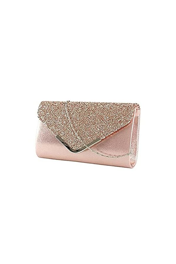 Minicloss Pochettes Enveloppe Sac de soirée avec chaîne pour femme, pochettes et Clutches Glitter Enveloppe Sac à Main avec c