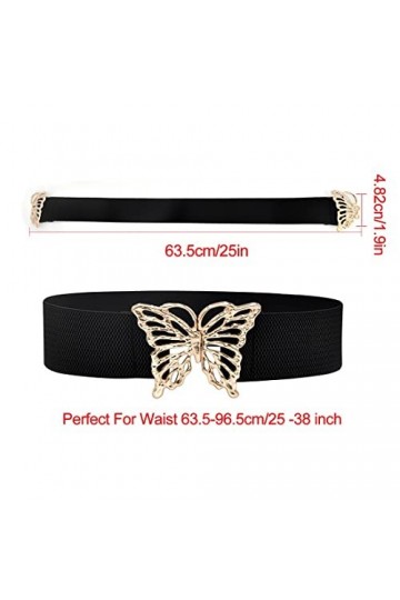 WXNPA Ceintures Femme, 1 Pièces Ceinture Elastique pour Femmes, Ceinture Extensible Vintage avec Boucle Métallisée, Ceinture 