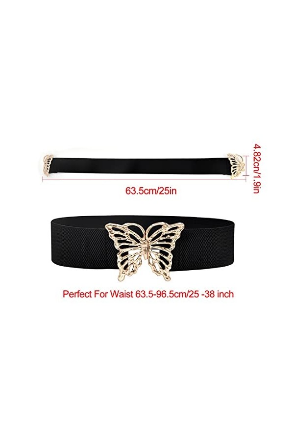 WXNPA Ceintures Femme, 1 Pièces Ceinture Elastique pour Femmes, Ceinture Extensible Vintage avec Boucle Métallisée, Ceinture 
