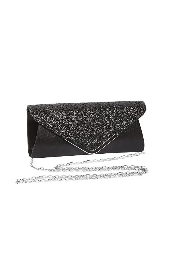 Minicloss Pochettes Enveloppe Sac de soirée avec chaîne pour femme, pochettes et Clutches Glitter Enveloppe Sac à Main avec c