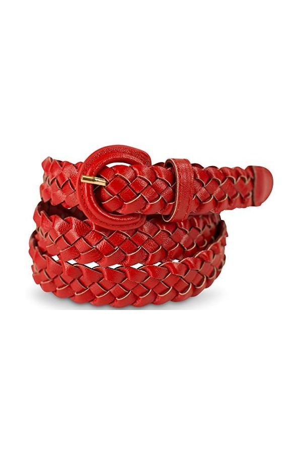 FashionCHIMP Ceinture extensible pour femme style vintage - Rouge - Taille unique