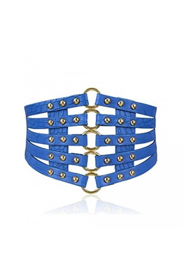 Ceinture corset pour femme, serre-taille élastique vintage pour robe, manteau, chemise, costume de cosplay, Halloween, bleu, 