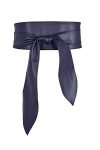 TeeYee Ceinture Obi pour femme Ceinture en cuir PU Couleur unie Ready Cinch Waist Band 209 marine