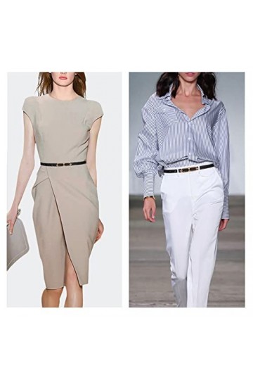 AABDTYYD Ceinture Fine en Cuir pour Femme,2 Pièces Ceinture Fine,Ceinture Fine Femme,Ceinture Femme Cuir pour Jupe Robe Pants