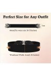 2 Pièces Ceinture Marron, Noir Large Pour Femmes, Large Élastique Boucle Vintage Ceintur, Belt Brown, Black Wide Elastic Wais