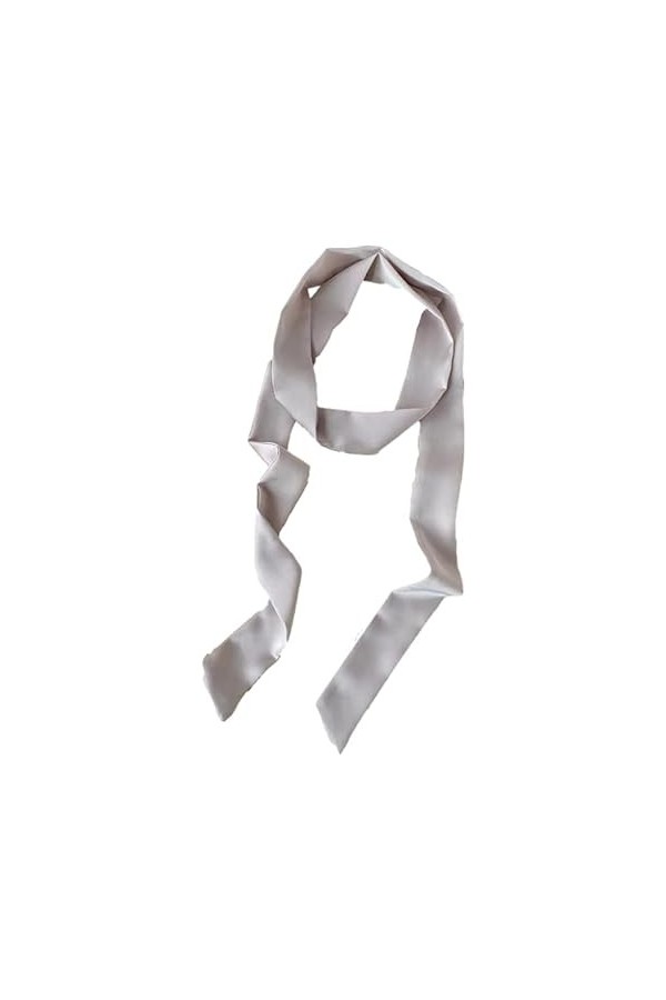 Ceinture en satin pour femme - 5 cm x 195 cm - Ruban imitation soie - Longue écharpe - Accessoire de chapeau, gris, 5cm*195cm