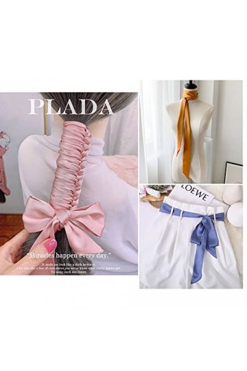 Ceinture en satin pour femme - 5 cm x 195 cm - Ruban imitation soie - Longue écharpe - Accessoire de chapeau, gris, 5cm*195cm