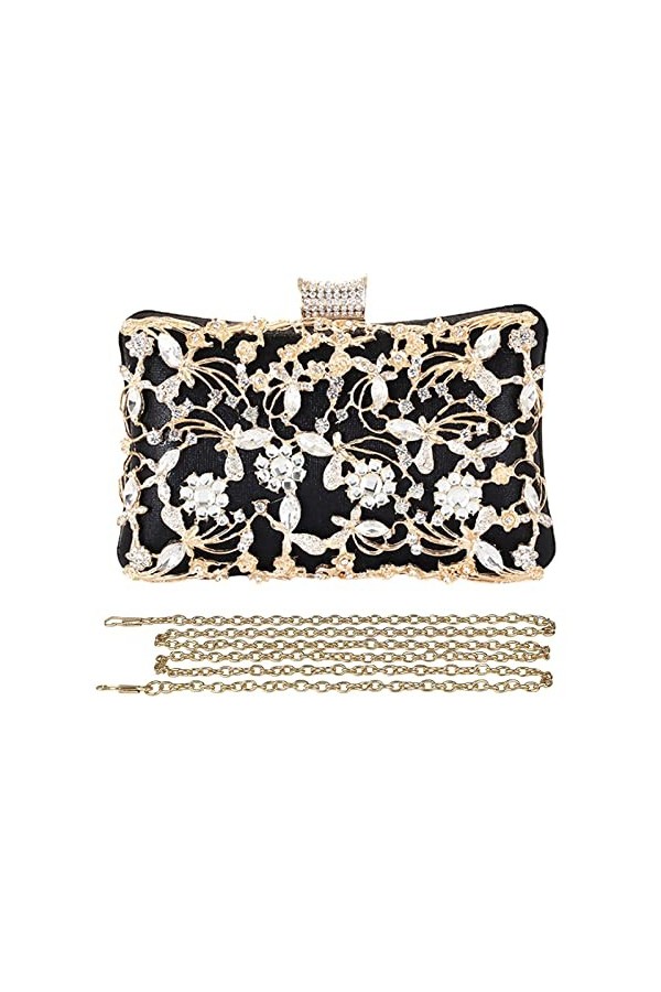 CORIOS Sac de Soirée en Strass pour Femme Pochette Mariage Sacs Fourre-Tout Sacs à Main Dépaule de Mariée Sac à Bandoulière 