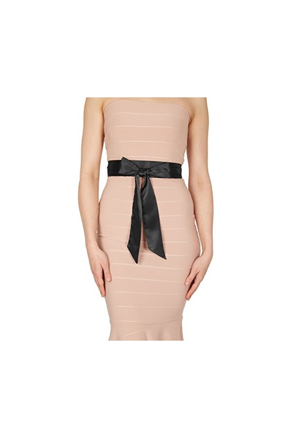 BlackButterfly Mariage Noeud Papillon Demoiselle dhonneur de Bal Ceinture de Satin Noir, 5W / 250L 