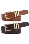 BBHKKL Ceinture en Faux Cuir avec Double Anneau Torique Ceinture en Cuir PU Souple pour Femme Fille Dame 6 