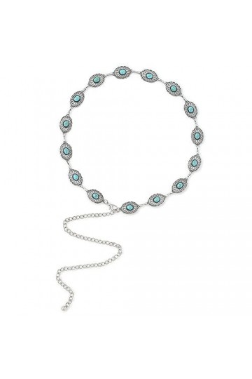 Ceinture en Chaîne pour Femmes, Ceinture en Alliage Ajustable avec Maillons en Métal Dorés, Ceinture de Taille Rétro avec Pie