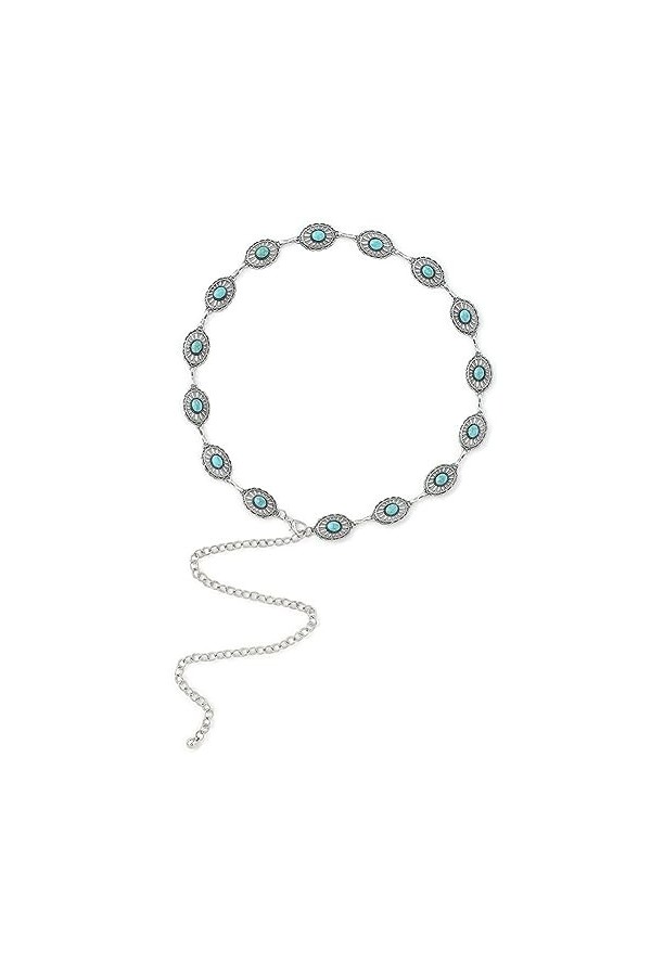 Ceinture en Chaîne pour Femmes, Ceinture en Alliage Ajustable avec Maillons en Métal Dorés, Ceinture de Taille Rétro avec Pie