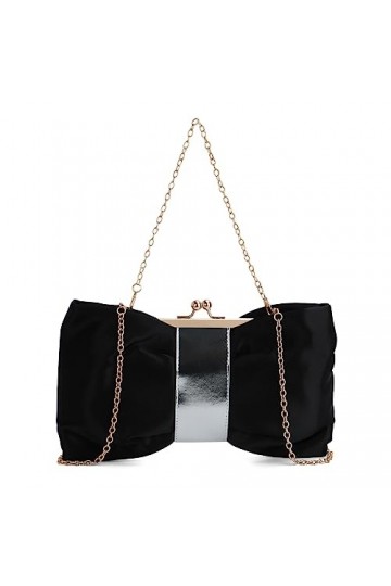 EVEOUT Pochettes et Clutches en Satin de soirée pour Femme Noeud Papillon Sac à bandoulière pour Mariage Sac à Main de Bal fê