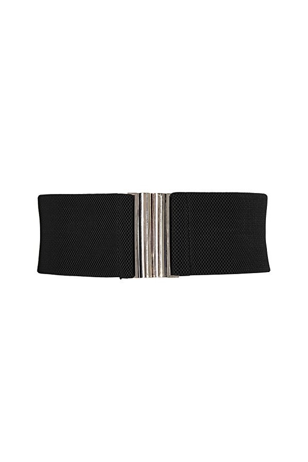 GRACE KARIN Ceinture extensible large pour femme avec boucle en métal, Noir , S