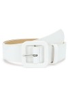 BBHKKL Ceinture en Faux Cuir avec Double Anneau Torique Ceinture en Cuir PU Souple pour Femme Fille Dame white 