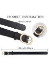 GoPaw Ceinture Femme En Pu Cuir Casual Ceinture,Jeans Robe Ceinture Leather Belt,Ceinture En Faux Cuir Avec Boucle MéTallique