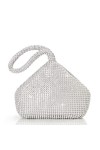 Coucoland Sac à main Mariage en Strass Pochette de Cocktail Exquis pour femme Couleur Unie Style années 1920S Argenté 