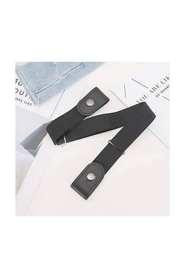 JINYJIA Ceinture Femme Extensible 4 Pièces Ceinture sans Boucle,Ceinture Élastique Invisible,Ceinture Unisexe Réglable Dégage