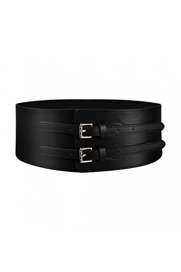 Kioiner Ceintures Extensible pour Femme, PU Cuir Ceinture Corset élastique vintage Ceinture Femme Large Retro, Robes Décorati