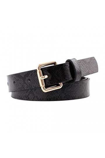 Porbbow Ceinture vintage pour femme mince ceinture mince motif serpent motif jeans sauvages robe ceinture décorative noir