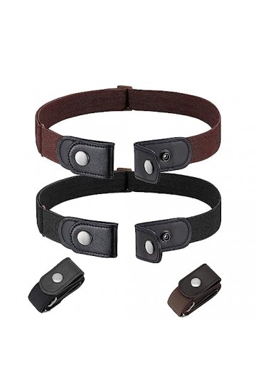 KAGUOl 2 pcs Ceinture,Ceinture Sans Boucle, Invisible Ceinture Réglable, Ceinture élastique boucle,Plus de santé pour la tail