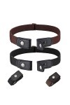KAGUOl 2 pcs Ceinture,Ceinture Sans Boucle, Invisible Ceinture Réglable, Ceinture élastique boucle,Plus de santé pour la tail