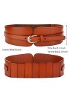 Liitata Ceinture large élastique pour femme - En cuir synthétique - Ceinture élastique réglable avec boucle pour robe pull ma