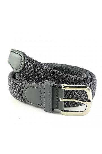 MixYourBeauty MYB Ceinture élastique tissée pour femme - hauteur 25mm - différentes couleurs et tailles 105-110 cm, Gris 