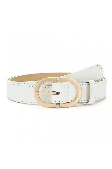 BBHKKL Ceinture en Faux Cuir avec Double Anneau Torique Ceinture en Cuir PU Souple pour Femme Fille Dame 3 