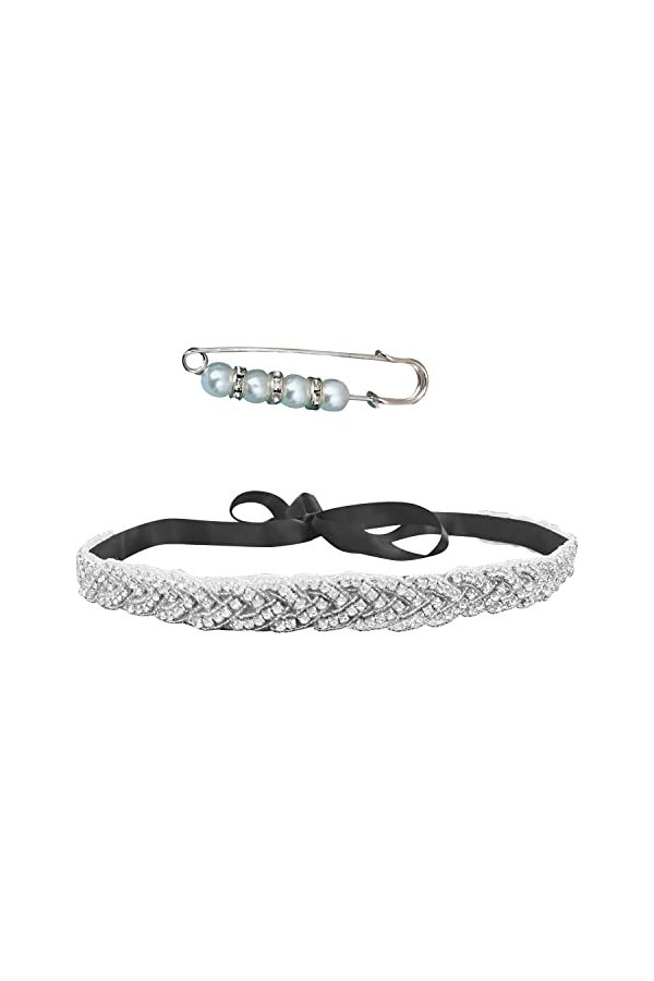 BEIIEB 1 ceinture de mariée avec 1 boucle élastique, ceinture de mariée, ceinture de mariage, fête, robe de demoiselle dhonn