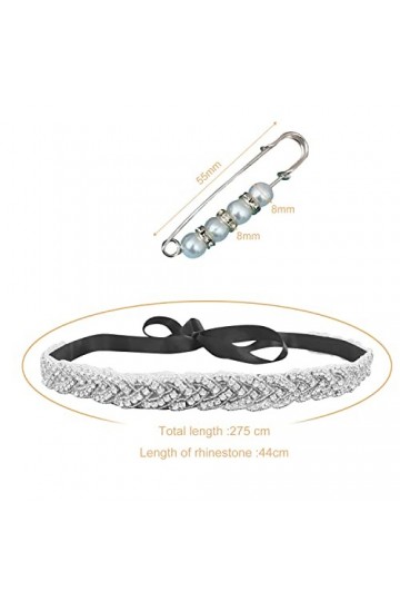 BEIIEB 1 ceinture de mariée avec 1 boucle élastique, ceinture de mariée, ceinture de mariage, fête, robe de demoiselle dhonn