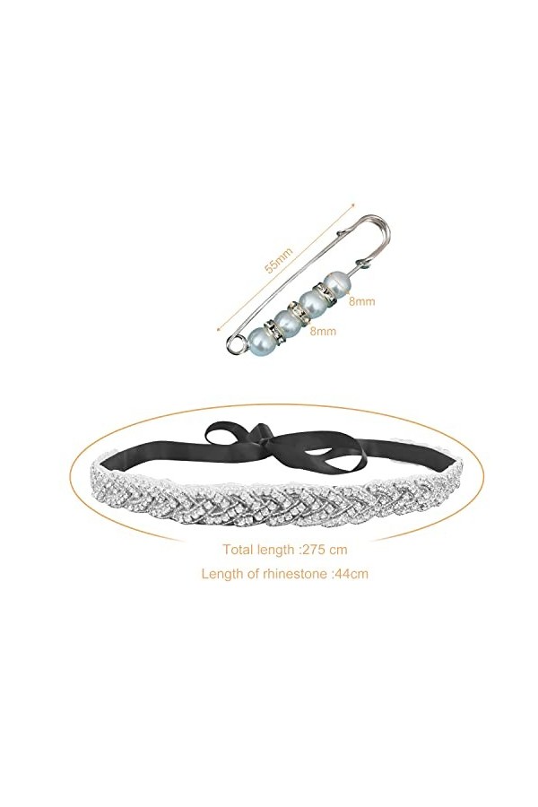 BEIIEB 1 ceinture de mariée avec 1 boucle élastique, ceinture de mariée, ceinture de mariage, fête, robe de demoiselle dhonn