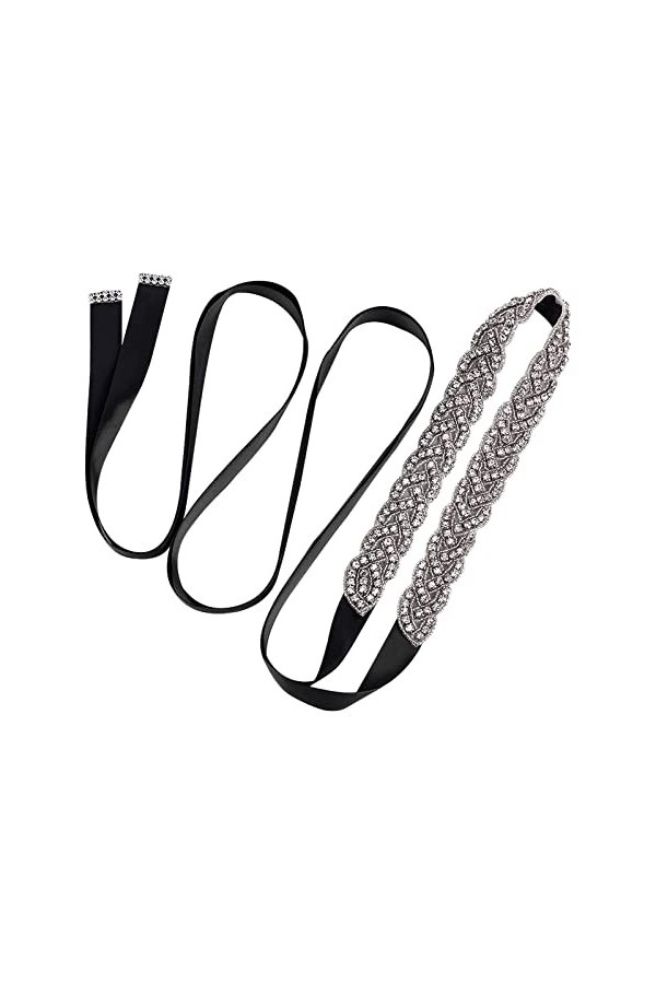 nbeads Ceinture de Mariée en Strass, Ceinture de Demoiselle DHonneur Cristal Ceintures Mariage Réglables Ceinture de Robe Sc