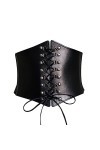 Happyupcity Corset noir style punk pour femme avec rivets et lacets - Ceinture amincissante en cuir