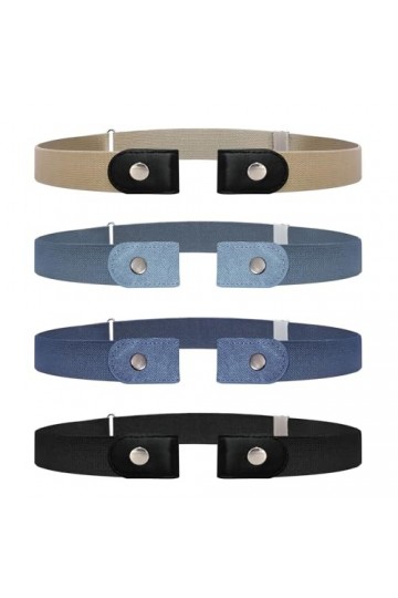 SKHAOVS 4 PCS Ceintures Hommes Femmes Ceinture Élastique Ceinture Réglable Ceinture Sans Boucle Invisible Ceintures Unisexe C