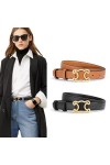 CCAIPU Ceinture pour Femmes, Ceinture en Cuir avec Boucle en Alliage Or Ceintures pour Femmes pour Jeans et Pantalons habillé
