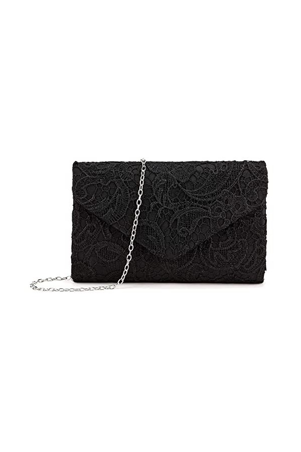 adoranda Pochettes et Clutches Femme Elegante Sac de Soirée Mariage Dentelle Florale Sacs à Main