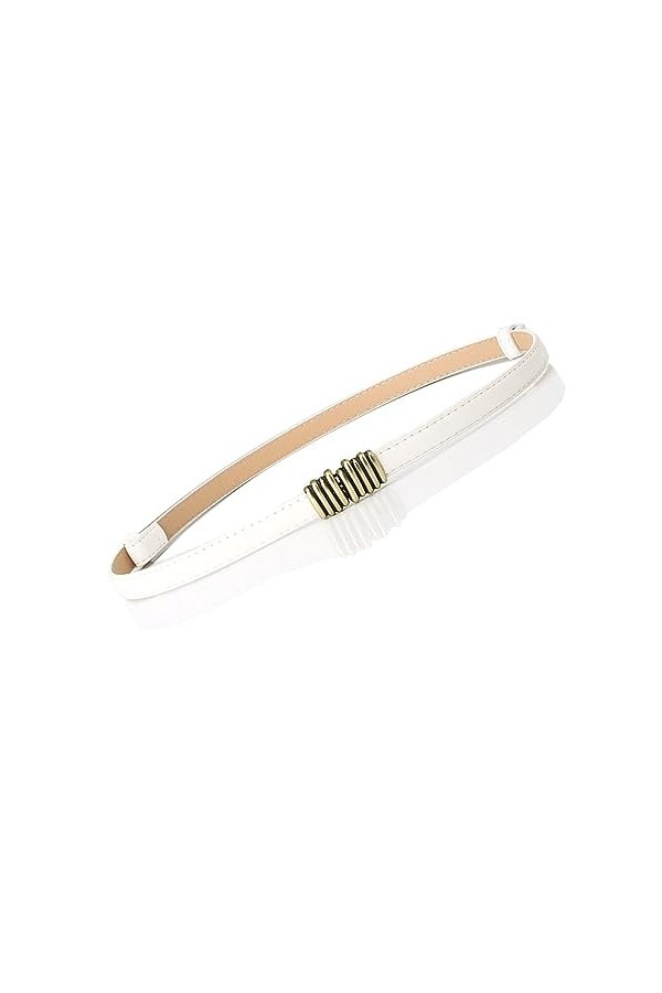 YIWEIYA Ceinture fine réglable en similicuir avec boucle en métal pour femme, Bleu marine C., taille unique