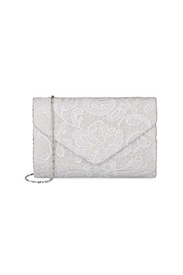 adoranda Pochettes et Clutches Femme Elegante Sac de Soirée Mariage Dentelle Florale Sacs à Main
