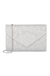 adoranda Pochettes et Clutches Femme Elegante Sac de Soirée Mariage Dentelle Florale Sacs à Main