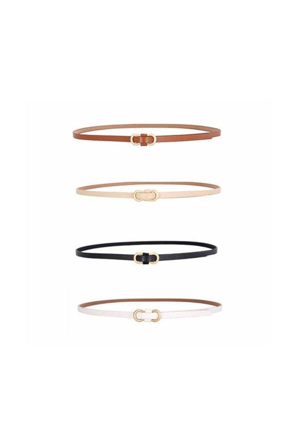 RGZD 4 pcs Ceinture Femme Homme Ceinture sans Boucle Élastique Invisible Ceinture pour Jeans Pantalon Robe Ceinture Unisexe R