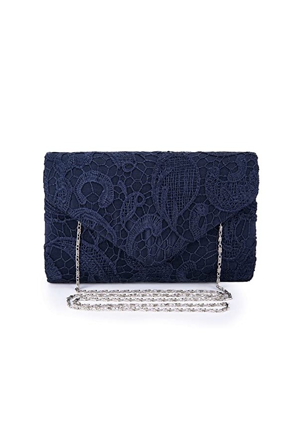 adoranda Pochettes et Clutches Femme Elegante Sac de Soirée Mariage Dentelle Florale Sacs à Main