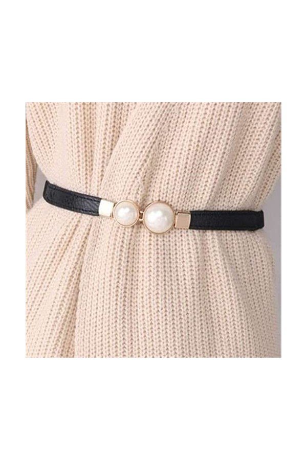 Chaungfu Ceintures fines pour femmes, ceintures à perles tendance, ceintures extensibles pour femmes, ceinture élastique gran