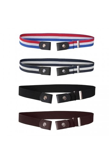 SKHAOVS 4 Pièces Ceinture Élastique Sans Boucle Ceinture Ceinture Ajustable Ceinture Homme Ceintures Femmes Invisible Ceintur