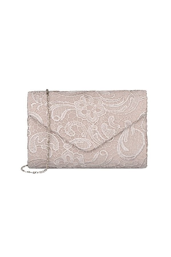 adoranda Pochettes et Clutches Femme Elegante Sac de Soirée Mariage Dentelle Florale Sacs à Main