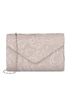 adoranda Pochettes et Clutches Femme Elegante Sac de Soirée Mariage Dentelle Florale Sacs à Main