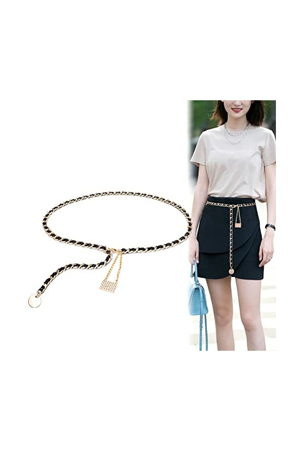 K-STH Chaîne de taille fine en métal pour femmes, filles et femmes, chaîne de taille réglable en métal pour robes, jupes, che