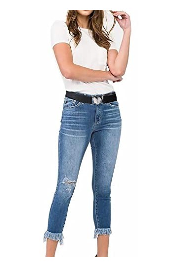 ZYYXB Taille élastique pour femme avec pendentif en forme de cœur - Boucle de ceinture pour robe - Ceinture élastique - Noir