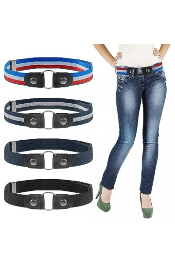 Lusofie 4 Pièces Ceinture Extensible Hommes Femmes Ceinture Extensible Sans Boucle Ceinture Invisible Sans Boucle Ceinture Ré
